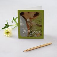 Vintage Ticket Border Photo Thank You Cards Peridot