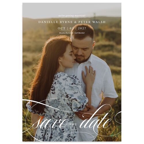 Photo Vow Save the Date Cards Walnut Signature smooth Blank No Standard