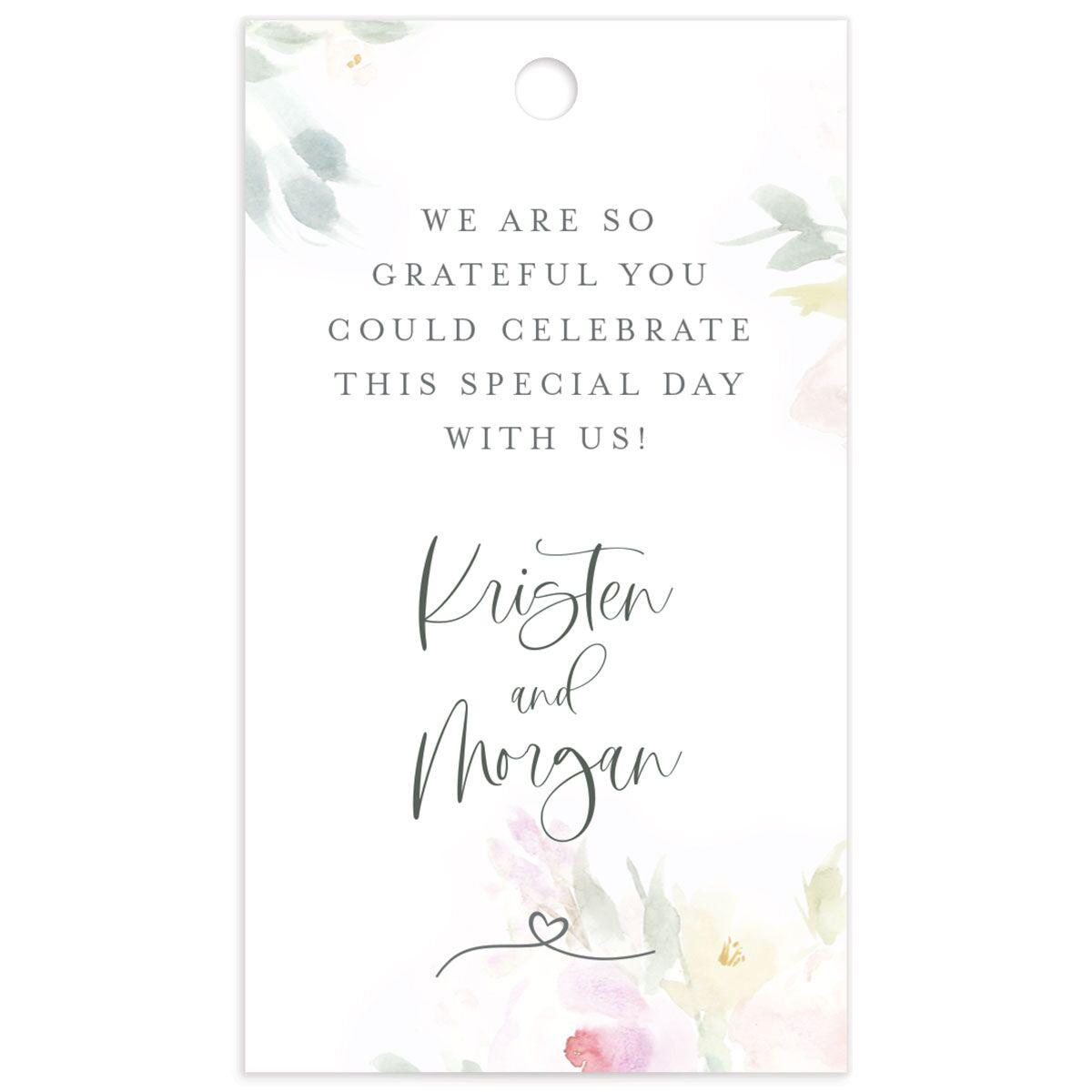 Romantic Watercolor Favor Gift Tags back
