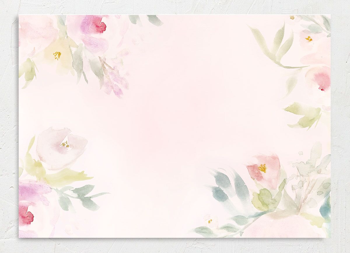 Romantic Watercolor Save The Date Cards back