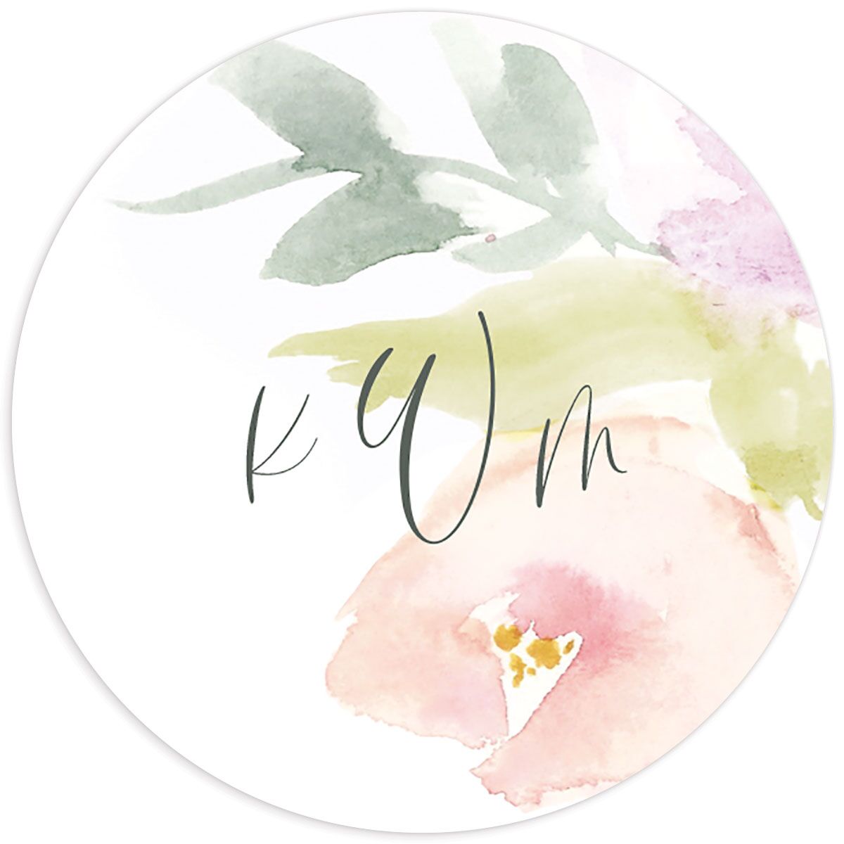 Romantic Watercolor Wedding Stickers front
