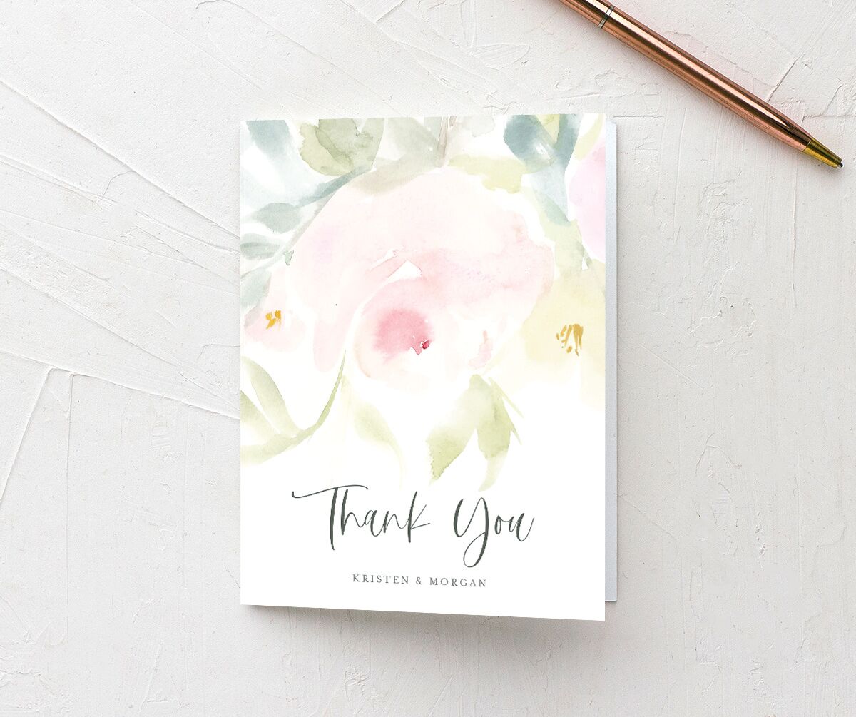 Romantic Watercolor Thank You Cards front