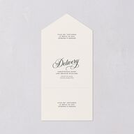 Elegant Hollywood Calligraphy All-in-One Wedding Invitations Licorice Signature Light Both Recipient and Return Addresses No
