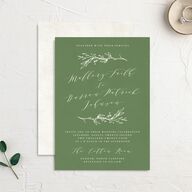 Rustic Elegance Wedding Invitations Scottish Green Signature No