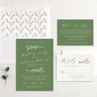 Rustic Elegance Wedding Invitations Scottish Green Signature No