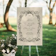 Antique Victorian Botanical Standard Welcome Sign Large Sand Standard Indoor Foam Core L Welcome