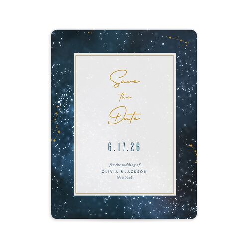 Starry Night Save The Date Magnets Moody Blue Magnet Paper
