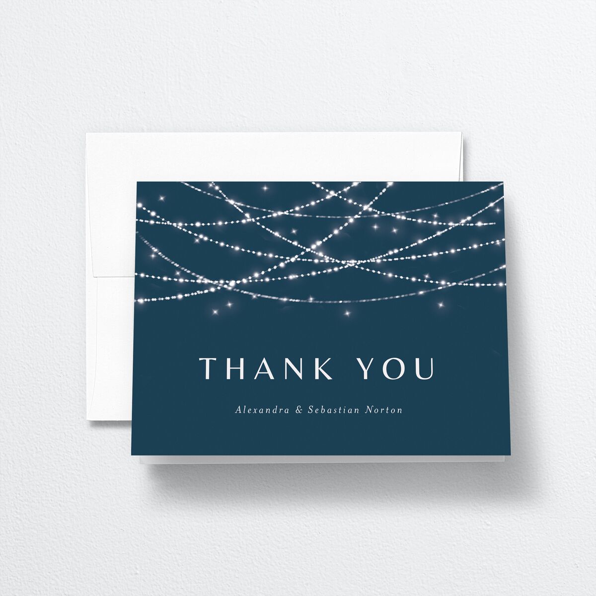Elegant Lights Thank You Cards Moody Blue