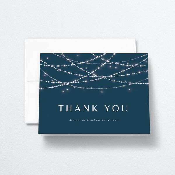 Elegant Lights Thank You Cards Moody Blue