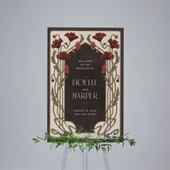 Vintage Nouveau Floral Standard Welcome Sign Large Merlot Standard Indoor Foam Core L Welcome