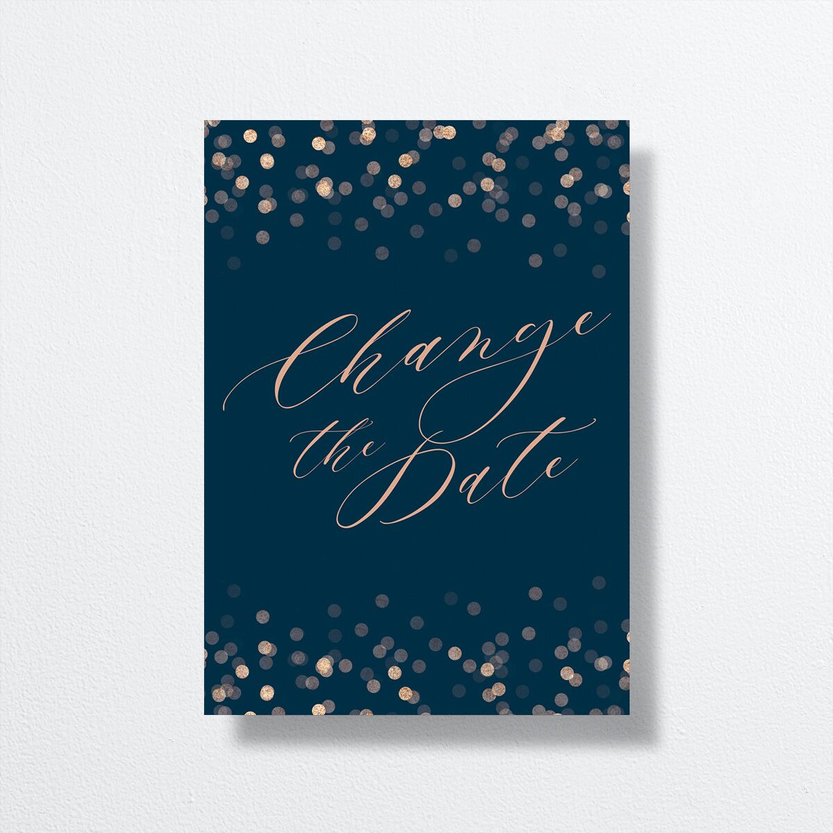 Elegant Glow Change the Date Cards Navy Signature