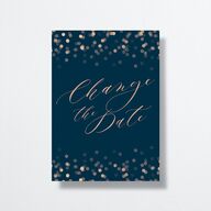 Elegant Glow Change the Date Cards Navy Signature