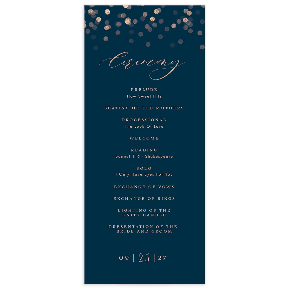 Elegant Glow Wedding Programs