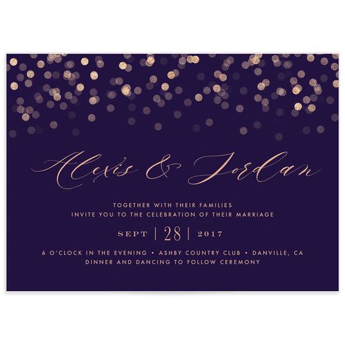 Confetti Glamour Wedding Invitations - Purple