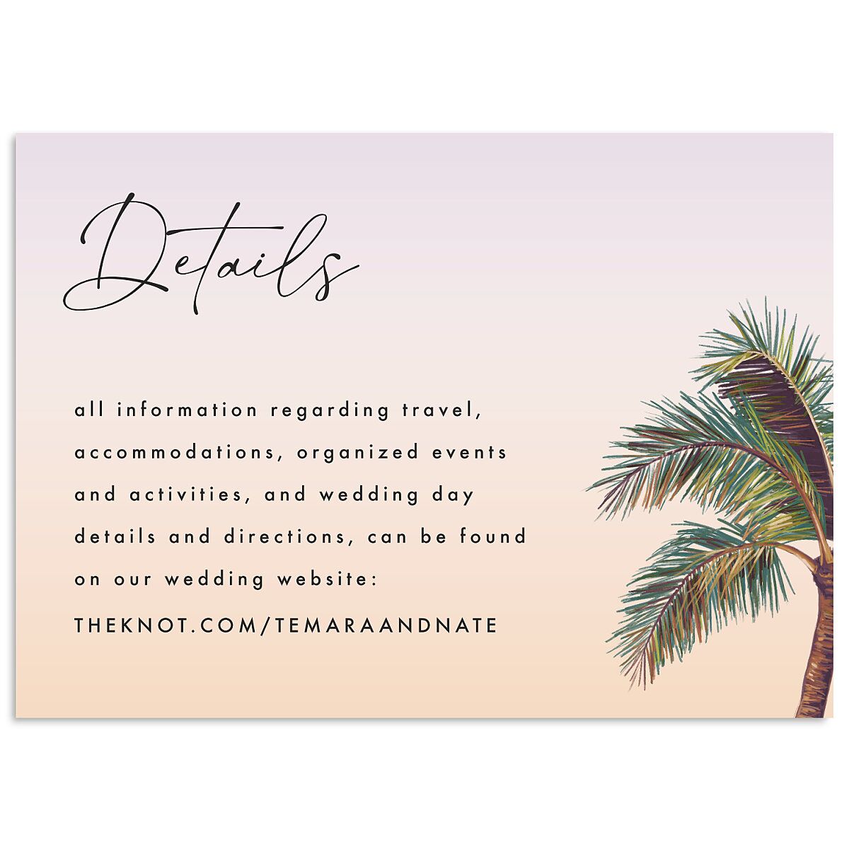 Breezy Palm Trees Wedding Enclosure Cards