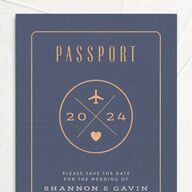 Passport Save The Date Cards Midnight Navy Signature smooth No