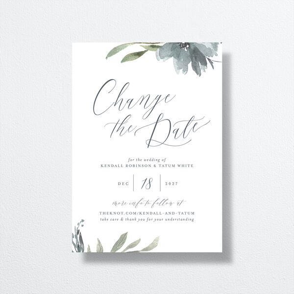 Muted Floral Change the Date Cards front