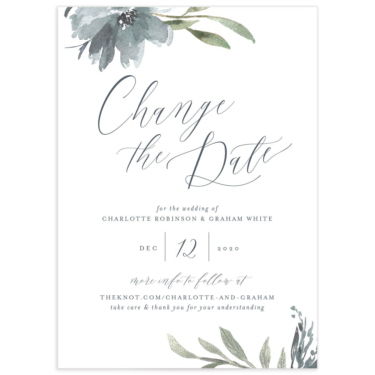 Muted Floral Change the Date Cards