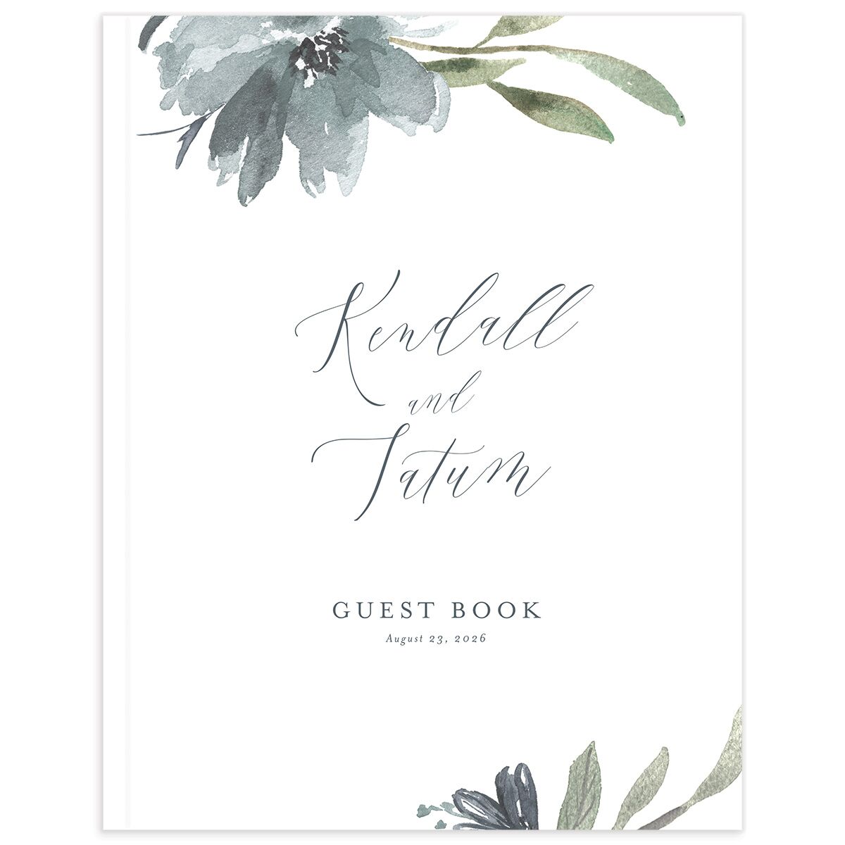 Muted Floral Wedding Guest Book