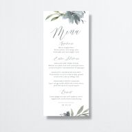 Muted Floral Menus Dusty Blue Signature