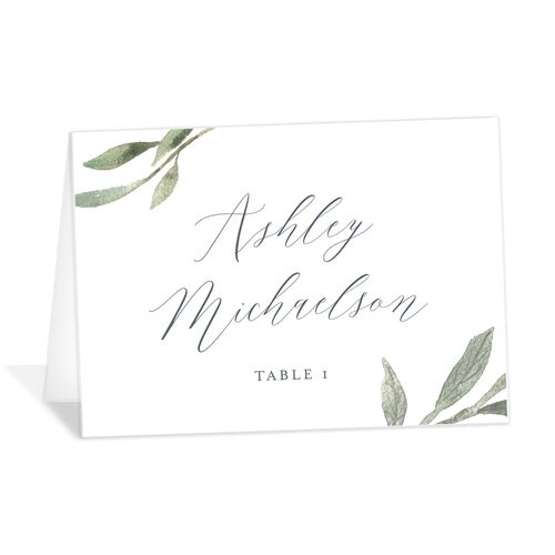 Muted Floral Place Cards - Blue