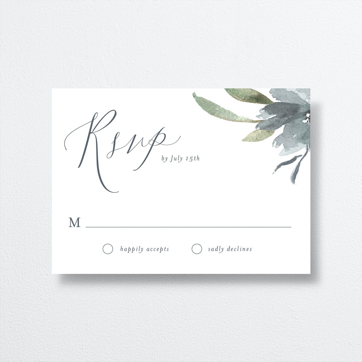 Muted Floral Wedding Response Cards front