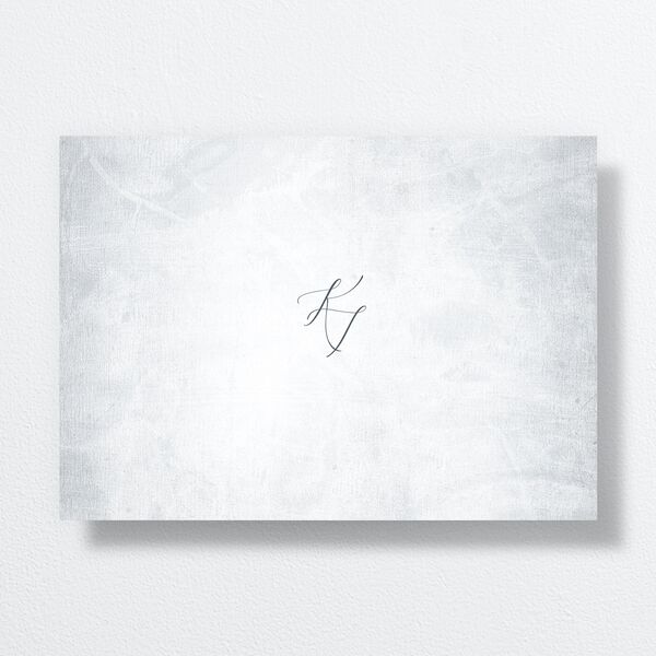 Muted Floral Save The Date Cards Dusty Blue Signature smooth No Standard