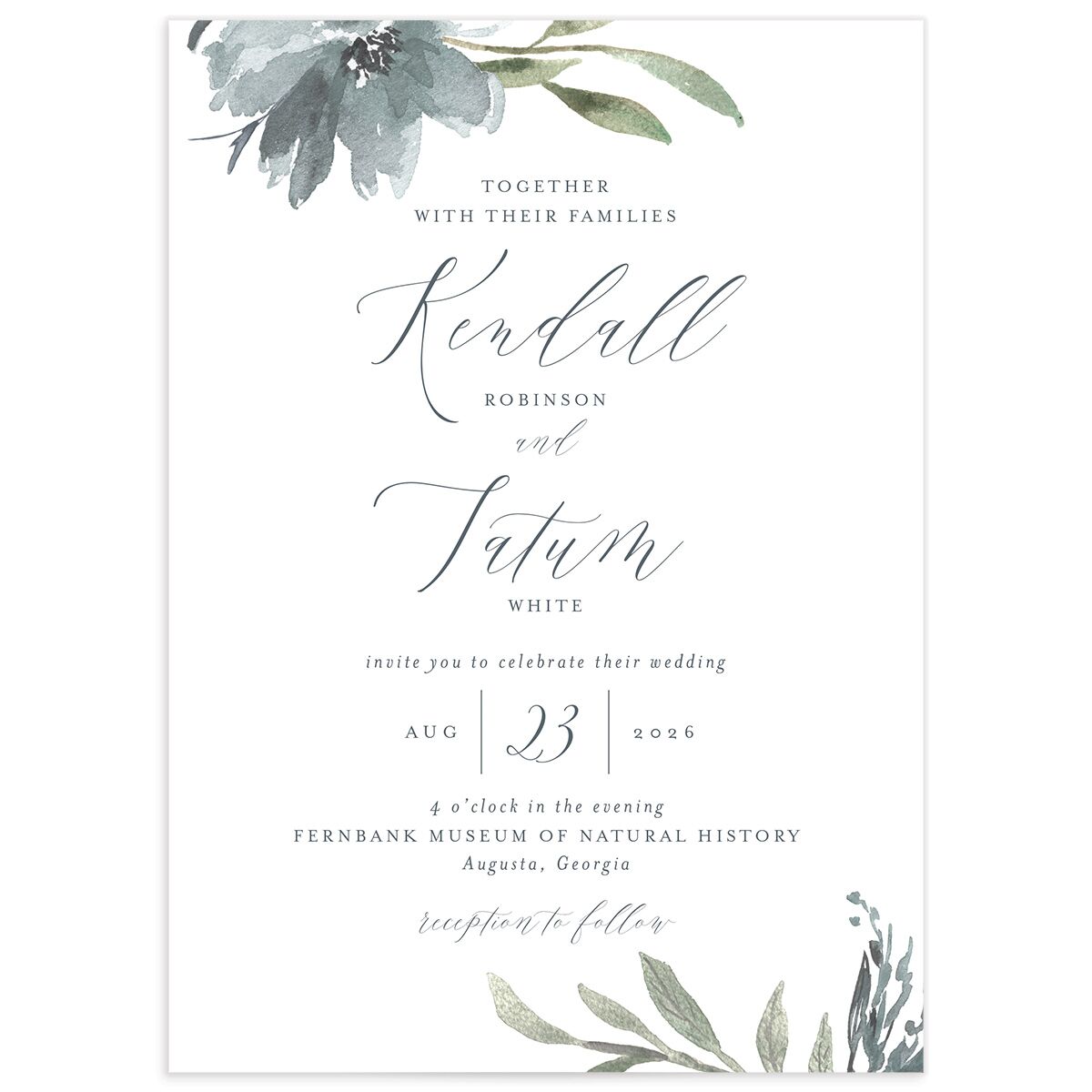 Muted Floral Wedding Invitations