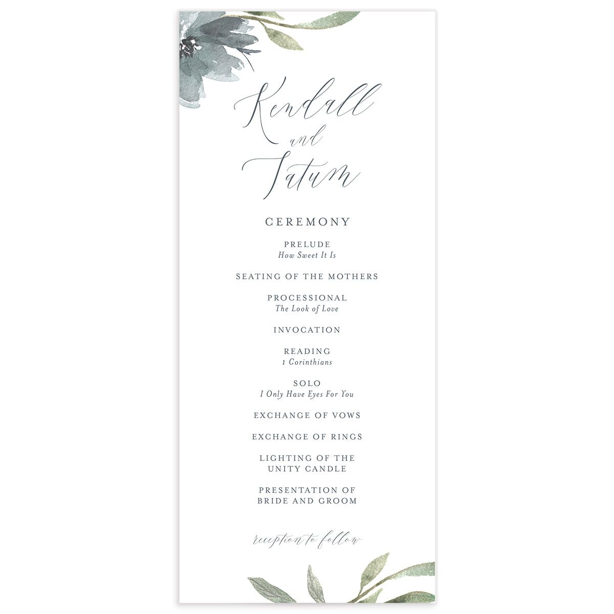 Breezy Botanical Wedding Programs