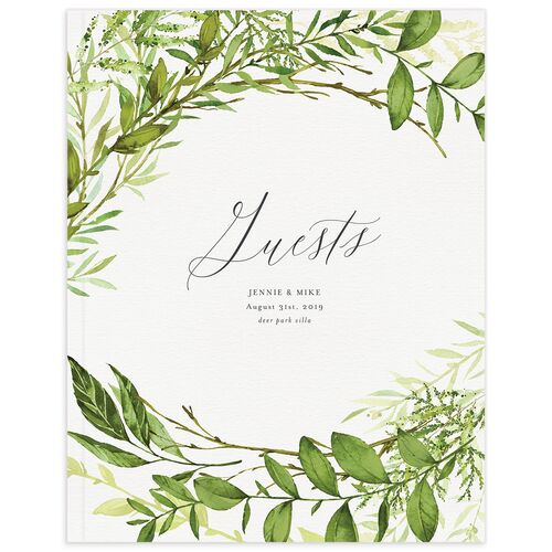 Watercolor Greenery Wedding Guest Book Greenery
