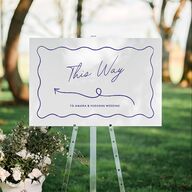 Hand Drawn Wavy Border Standard Direction Sign Large Sapphire Standard Indoor Foam Core L Direction