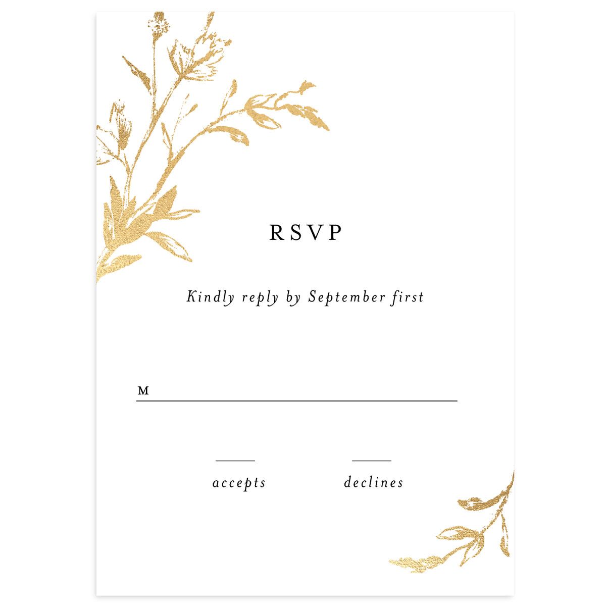 Shining Leaves Wedding Response Cards