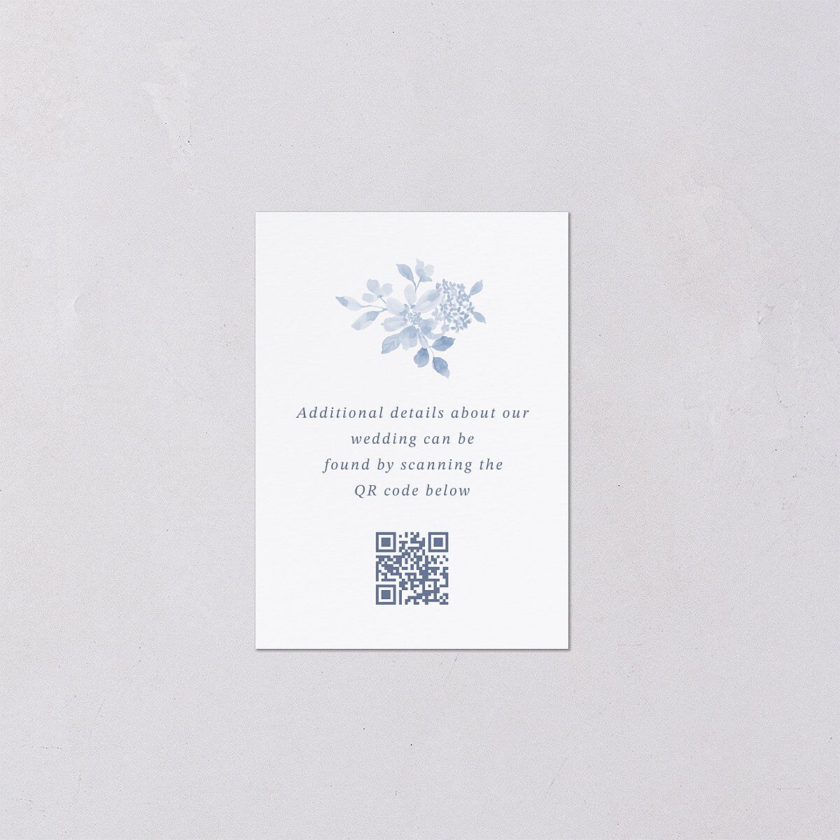 Porcelain Blue Floral Watercolor QR Code RSVP Cards Cornflower Signature Standard