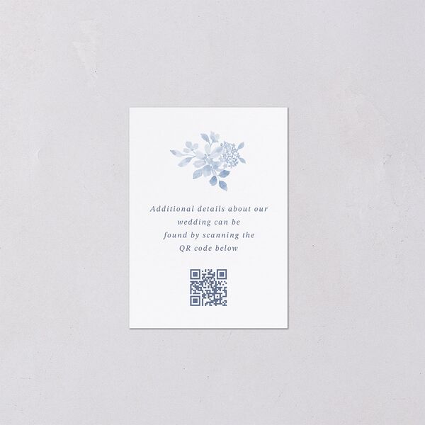 Porcelain Blue Floral Watercolor QR Code RSVP Cards Cornflower Signature Standard