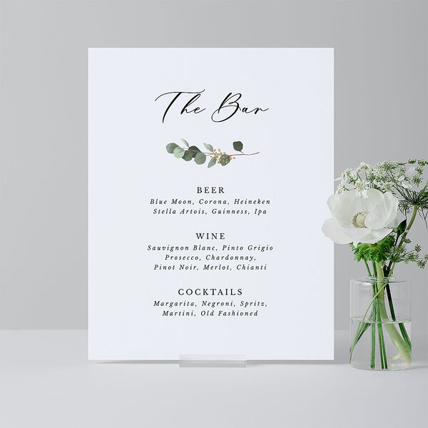Eucalyptus Frame Standard Tabletop Sign Small Pure White Standard Indoor Foam Core S Tabletop Table