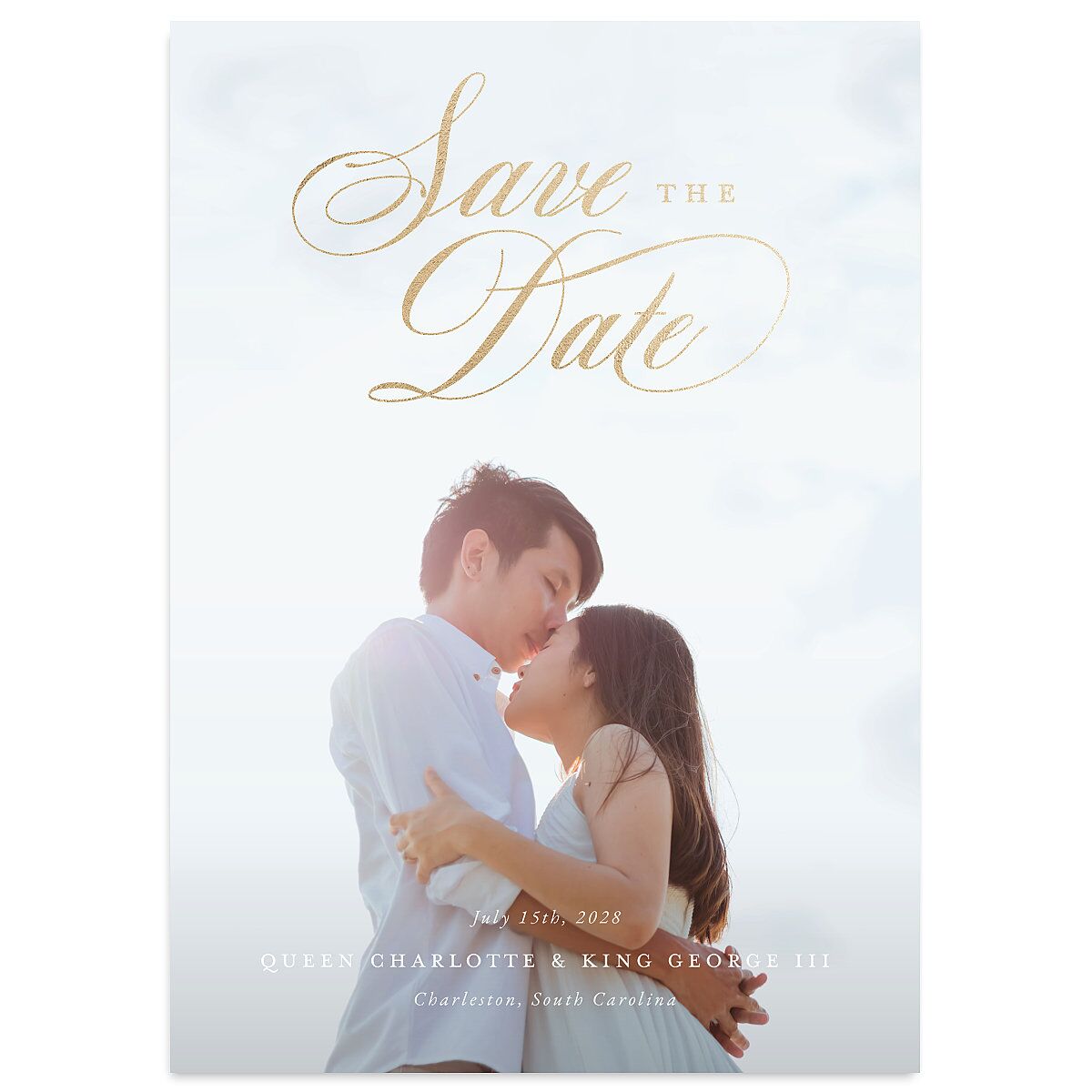 Rose Garden Crest Save the Date Cards by Bridgerton