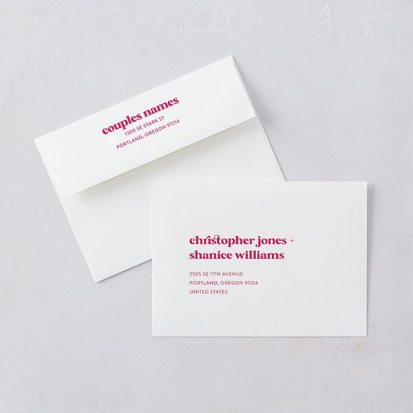 Vibrant Bold Save The Date Cards Hot Pink Signature smooth Blank No