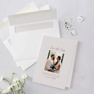 Simple Ballpoint Save the Date Cards Rust Signature smooth Blank No Standard