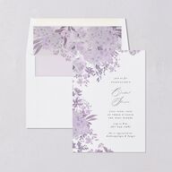 Monochrome Blooms Bridal Shower Invitations Sheer Lilac Signature Blank