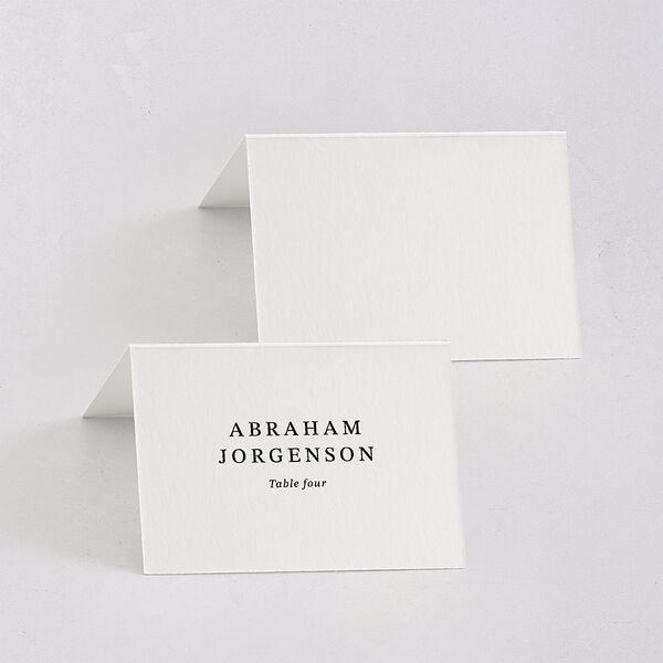 Photo Vow Place Cards Pure White Signature