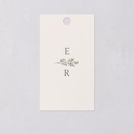 Vintage Botanical Sketch Favor Gift Tags Dark Camo Signature