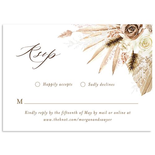 Western Floral Wedding Response Cards Sepia Signature Standard