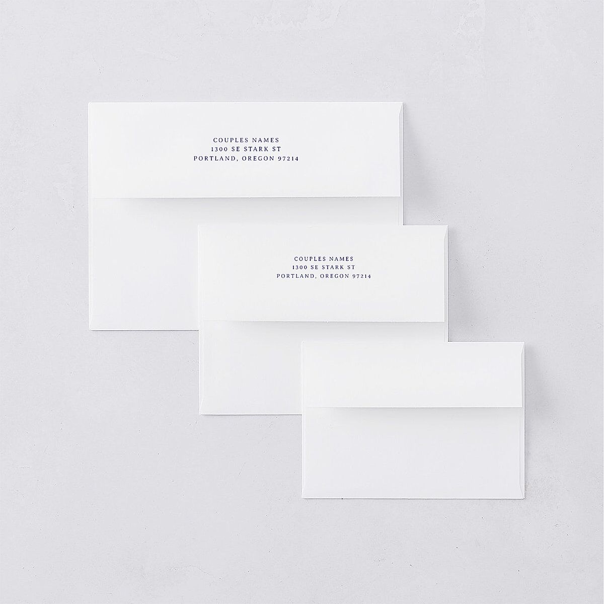 Vintage Toile Save The Date Card Envelopes White Standard Sapphire Both Recipient and Return Addresses Signature