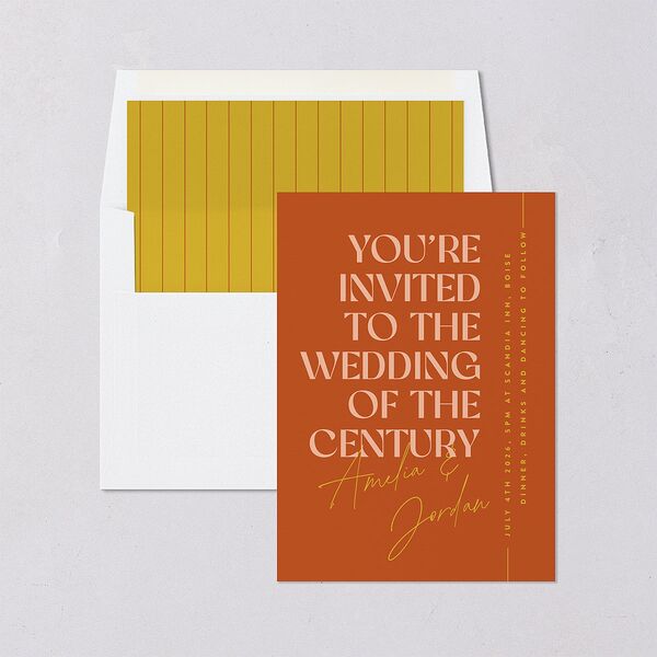 Wedding of the Century Standard Envelope Liners Burnt Orange Standard