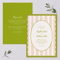 Eclectic Painted Stripes Wedding Invitations Pear Signature Blank No Standard