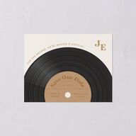 Music Lovers Save the Date Petite Cards Tan Signature smooth Blank No Standard