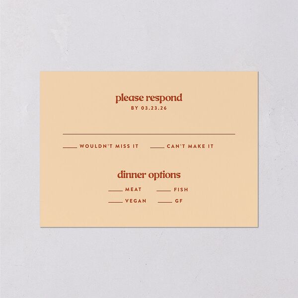 Wedstock Wedding Response Cards Red Clay Signature