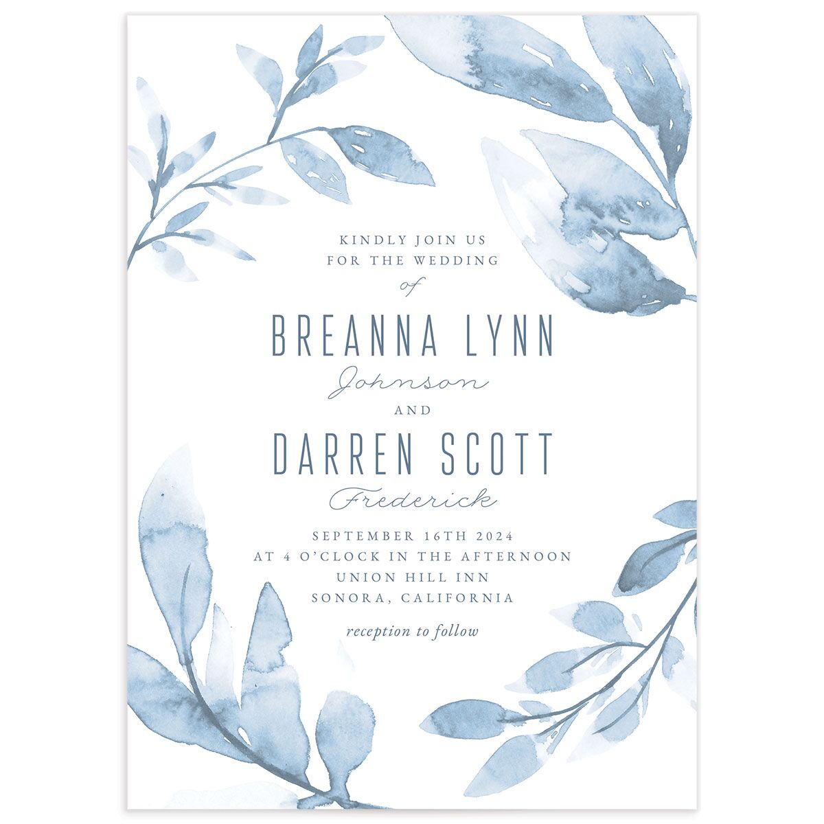 Painted Leaves Wedding Invitations