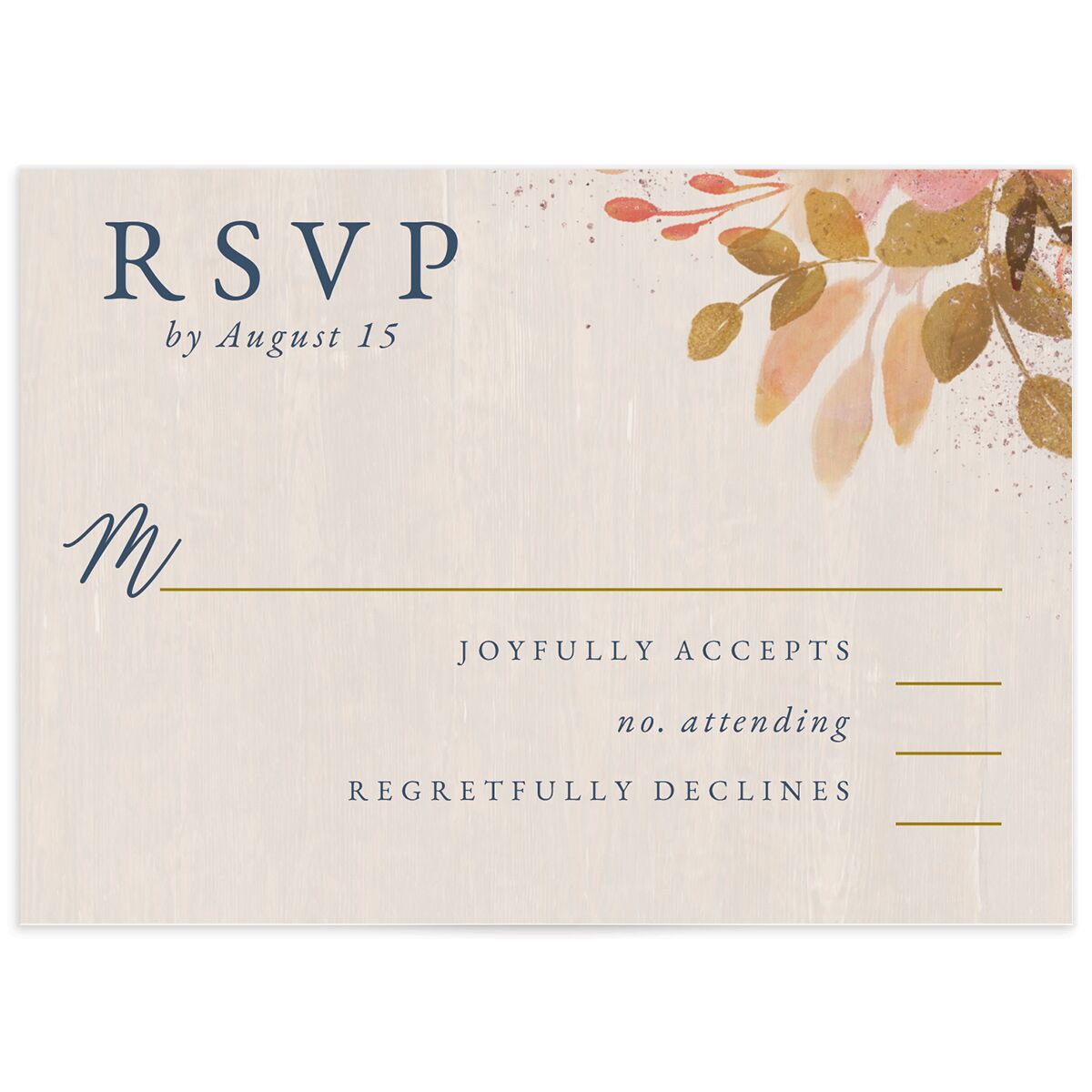 Rustic Leaves Wedding Response Cards