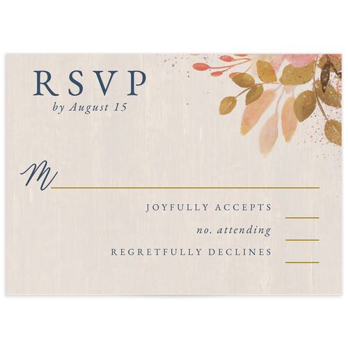 Rustic Leaves Wedding Response Cards - 